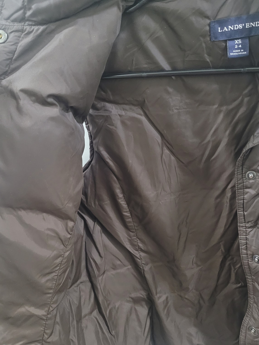 Lands' End Women's Dark Brown Quilted Puffer Vest - Picture 5 of 10